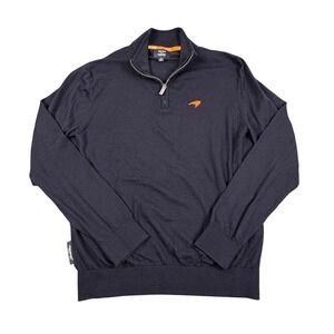 Reiss McLaren Formula 1 Team Quarter Zip Pullover Mens XL Black Wool F1 Racing
